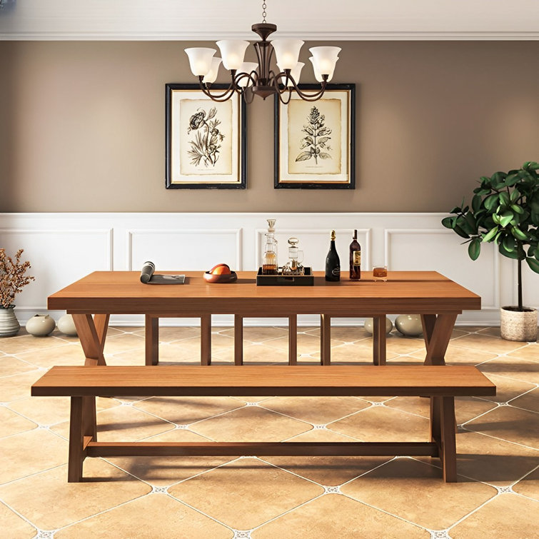 World market dining table with online bench